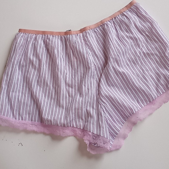 VICTORIA'S SECRET Soft Cotton Sleep Shorts Lace Stripes - Picture 10 of 11